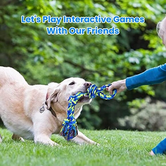 Heavy Duty Dog Rope Toys Indestructible Teeth Cleaning Tug of War Interactive - Picture 6 of 7